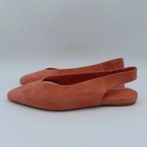 Everlane The V Size 10 Coral Pink Slingback Pointed Toe Flats Made in Italy NWOB